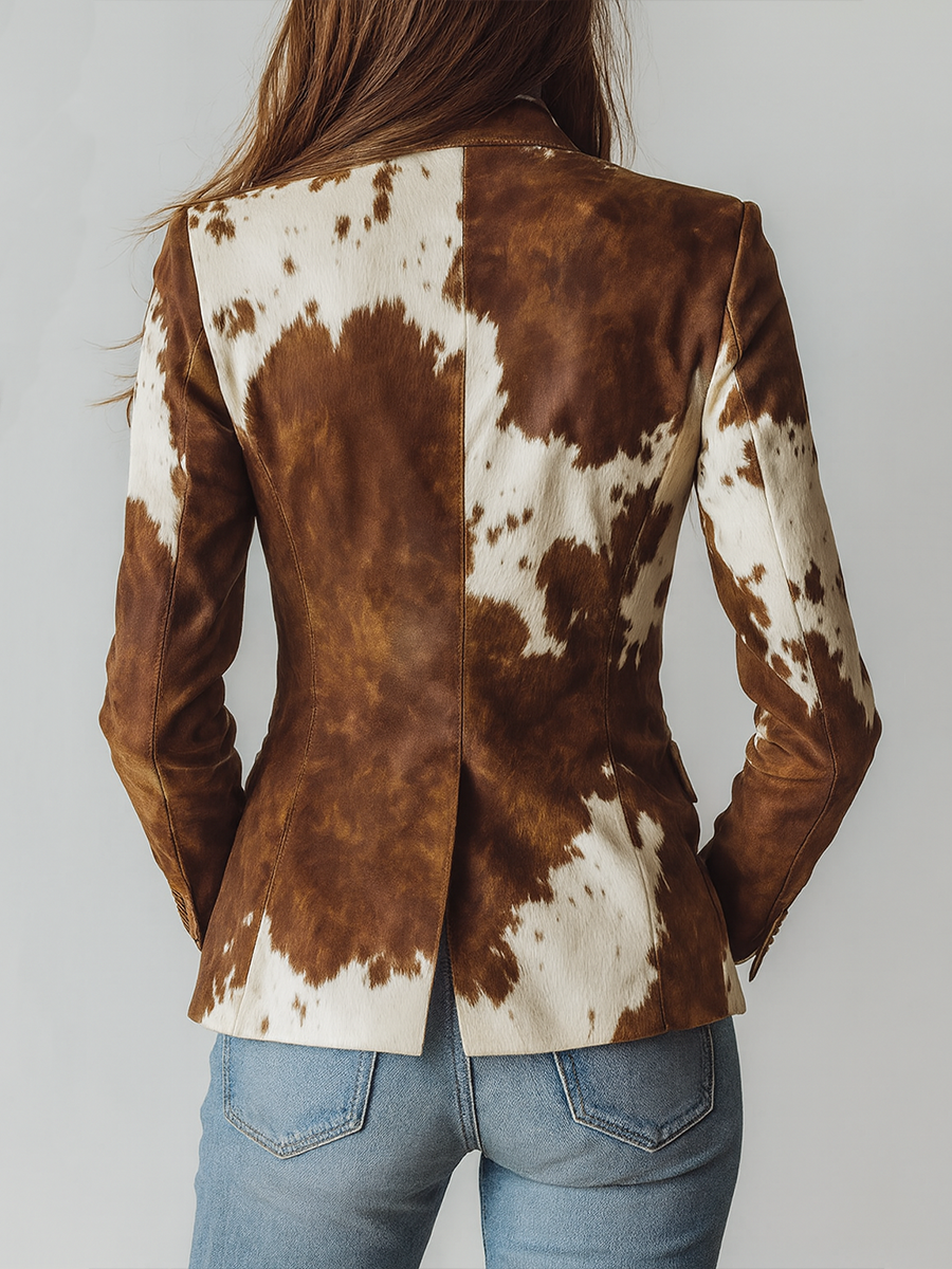 Ágata | Blazer Vintage Estampado Vaca