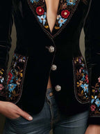 Apolonia | Blazer con Bordado Floral Multicolor