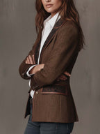Gisela | Blazer con Paneles Estampado de Espiga