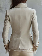 Constanza | Blazer Marfil con Bordado Floral