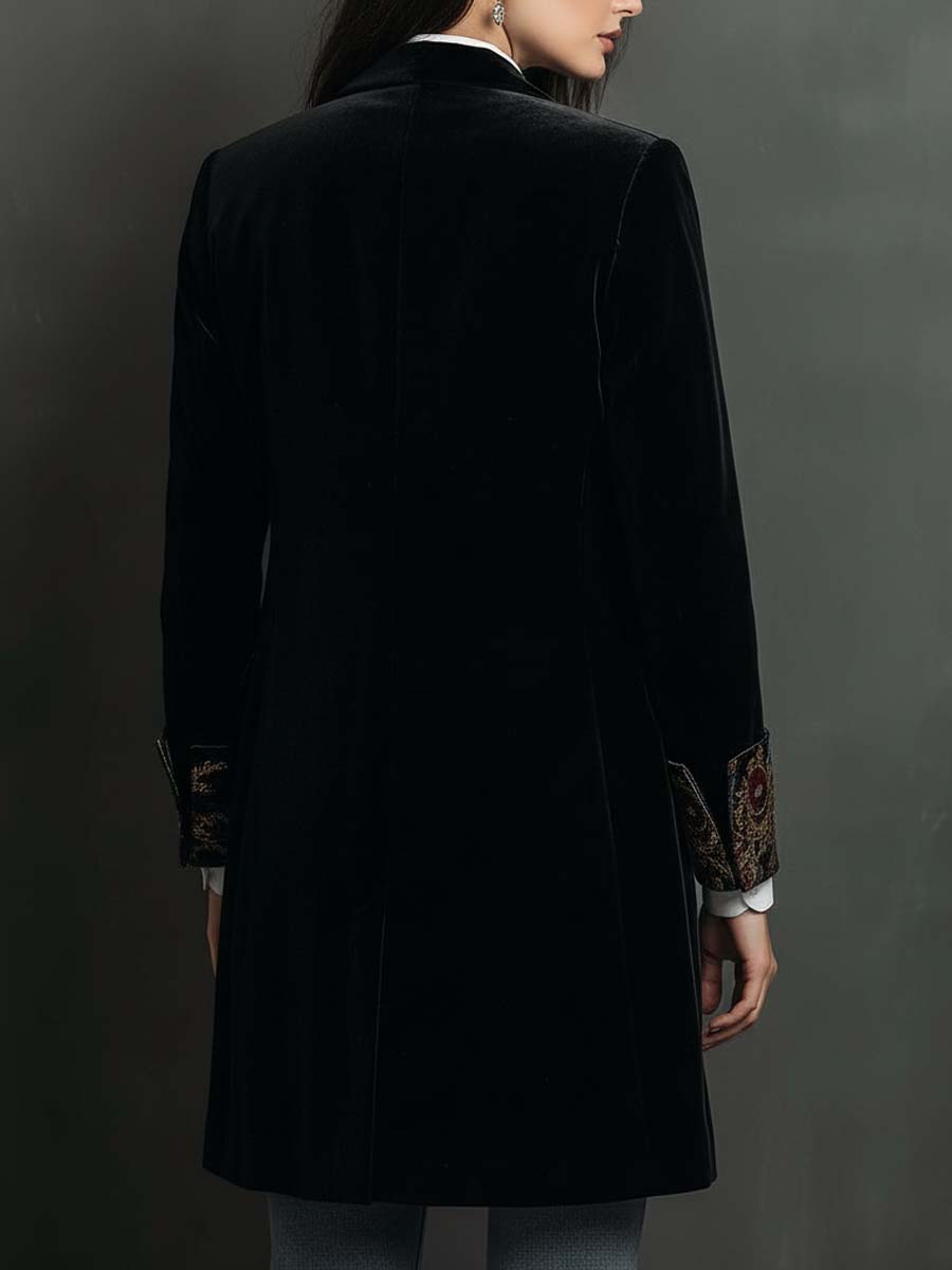 Leontina | Blazer Entallado Estampado Barroco Negro