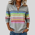 Jimena | Sudadera de Rayas Multicolor con Cremallera