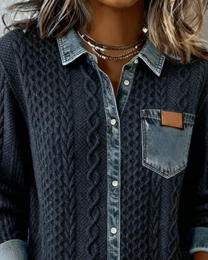 Álvaro | Camisa de Manga Larga con Detalles Vaqueros