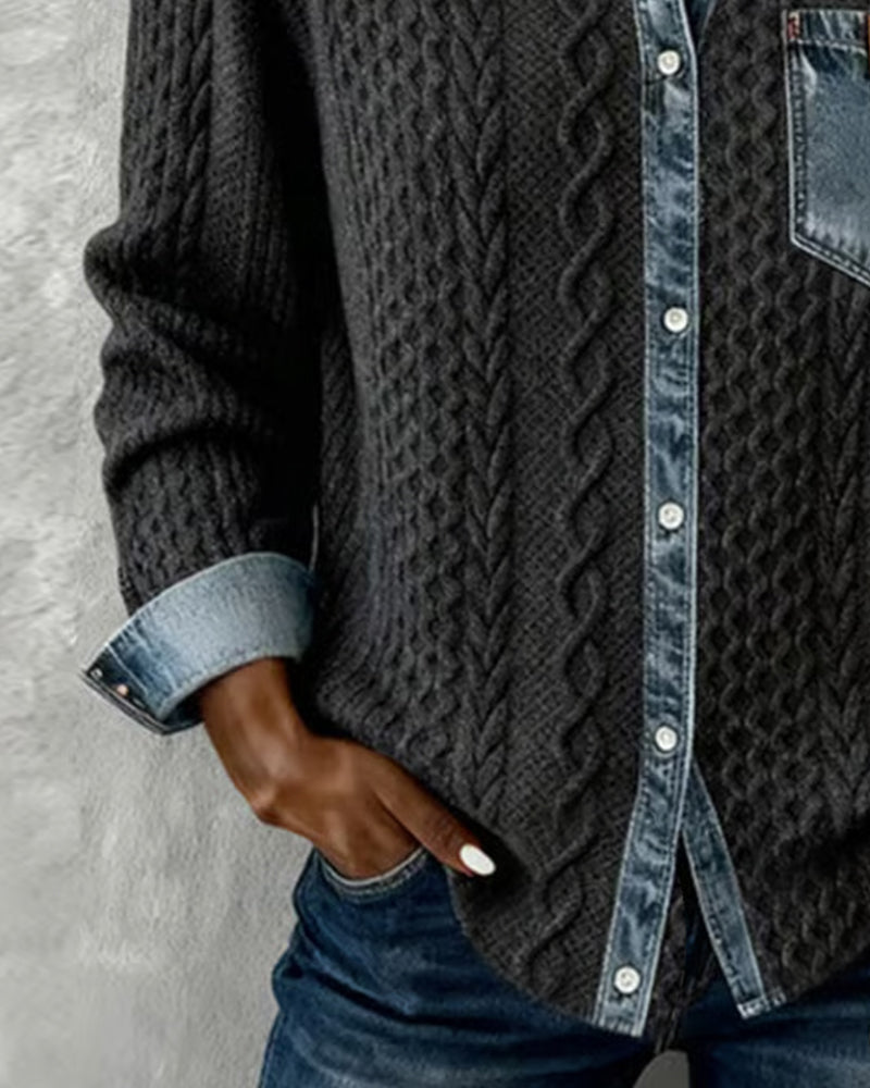 Álvaro | Camisa de Manga Larga con Detalles Vaqueros