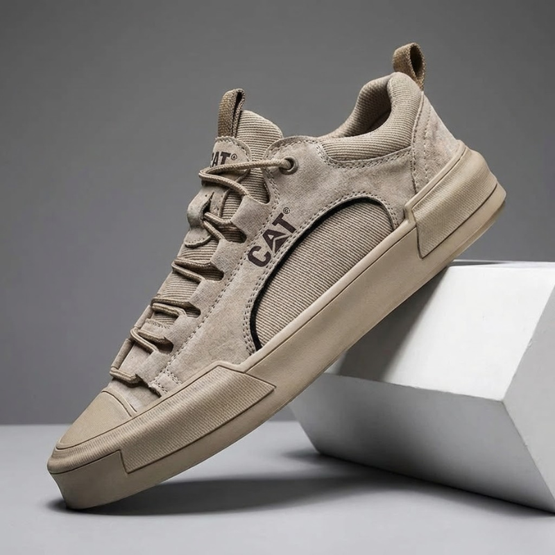 Varel | Zapatillas de Lona con Cordones Efecto Ante para el Día a Día