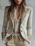 Constanza | Blazer Marfil con Bordado Floral