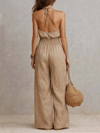 Valeria | Mono de pierna ancha con escote halter