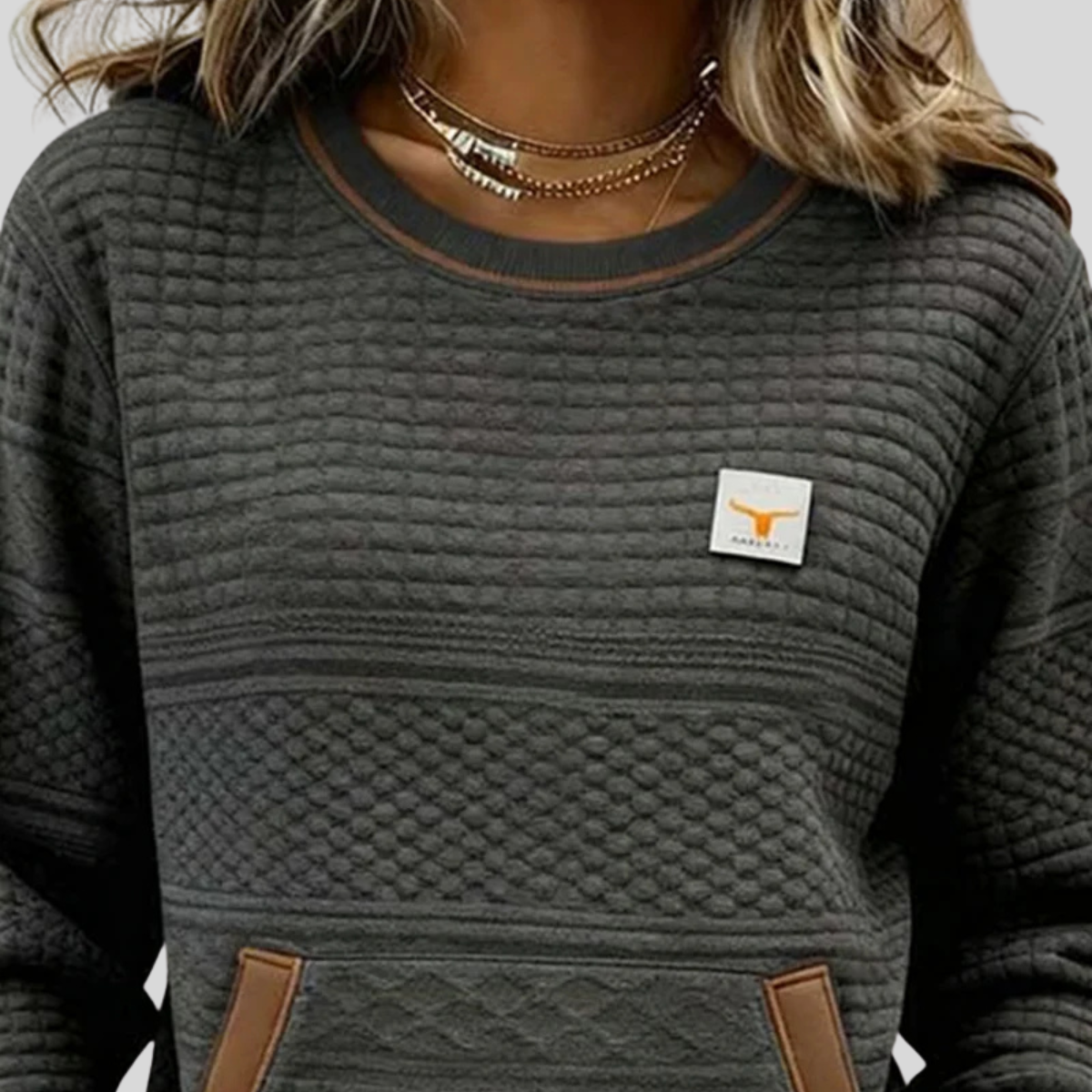 Triana | Sudadera de Cuello Redondo en Bloques de Color