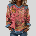 Rosalba | Sudadera Floral con Detalle Vaquero