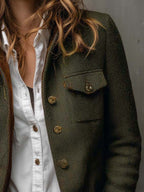 Honorina | Blazer Vintage de Espiga con Ribetes en Contraste