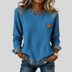 Duna | Sudadera de Punto Gofre con Diseño Patchwork