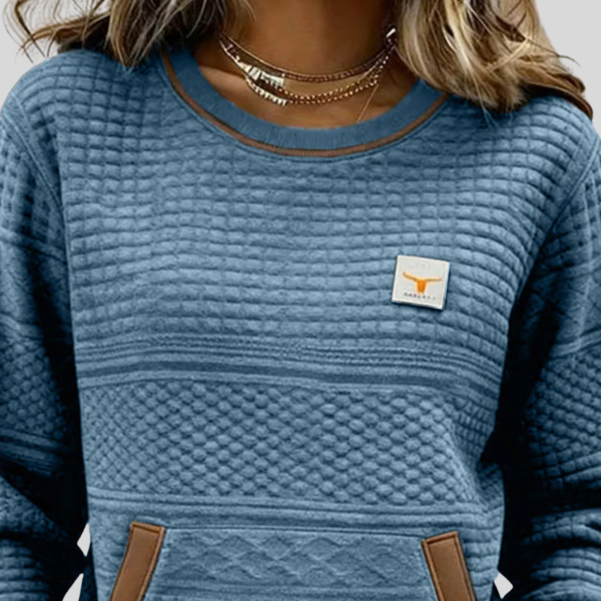 Triana | Sudadera de Cuello Redondo en Bloques de Color