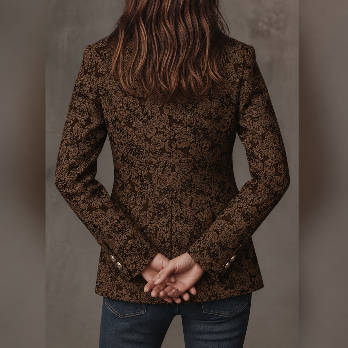 Estela | Blazer Entallado de Jacquard Cachemira