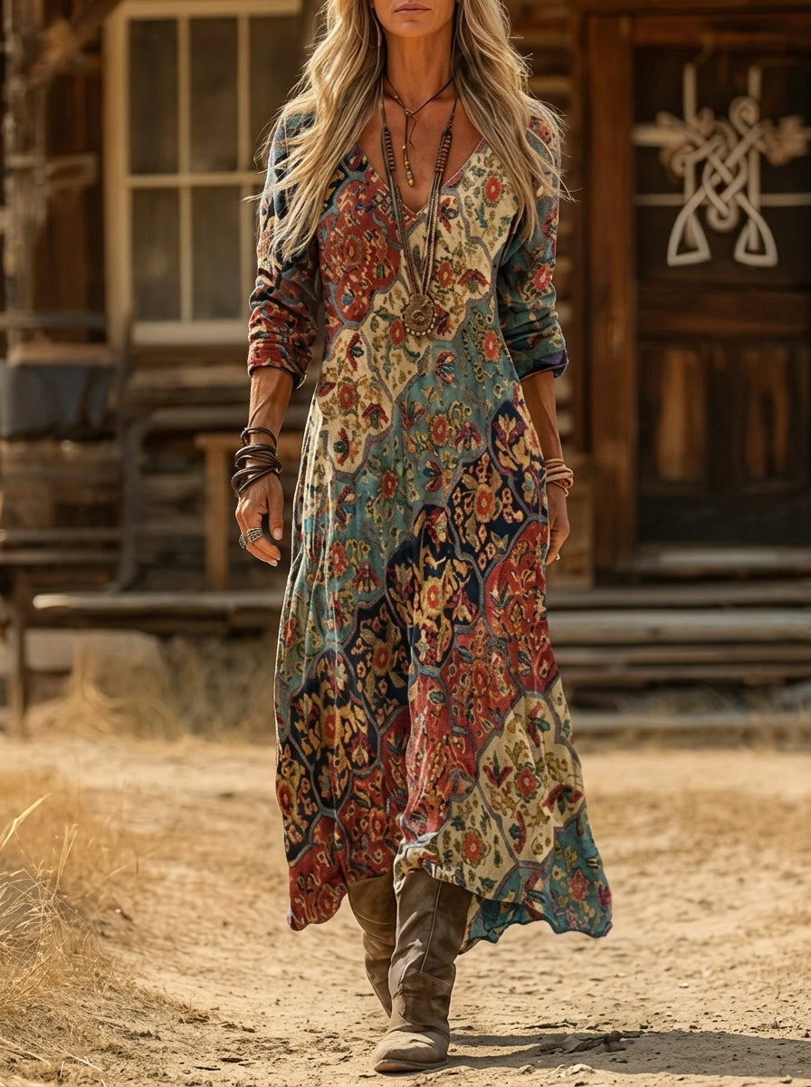 Lydia | Vestido Largo Estampado y Fluido