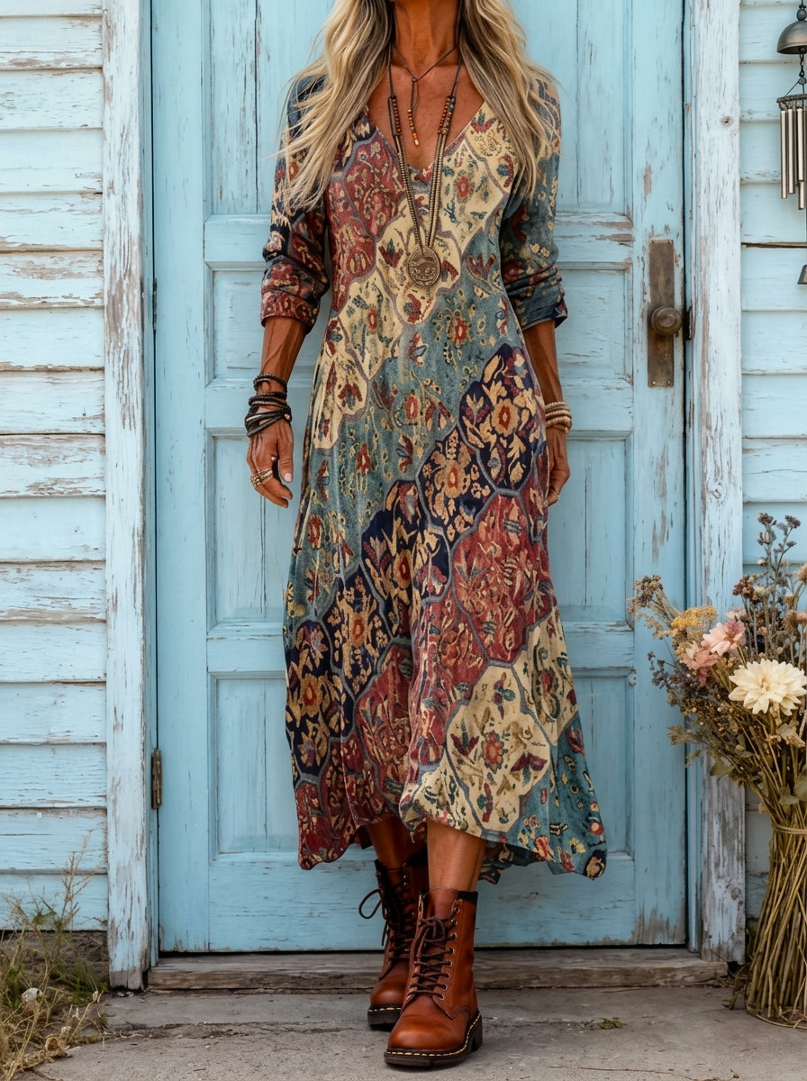 Lydia | Vestido Largo Estampado y Fluido