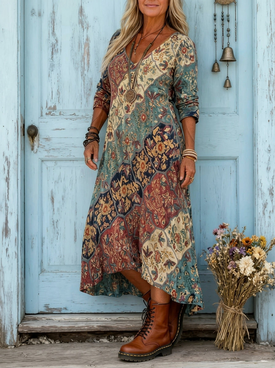 Lydia | Vestido Largo Estampado y Fluido