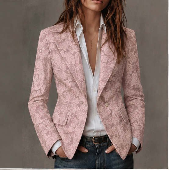 Estela | Blazer Entallado de Jacquard Cachemira