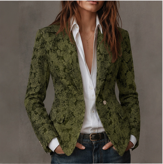 Estela | Blazer Entallado de Jacquard Cachemira