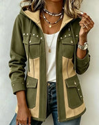 Veronica | Chaqueta con Capucha Bimaterial