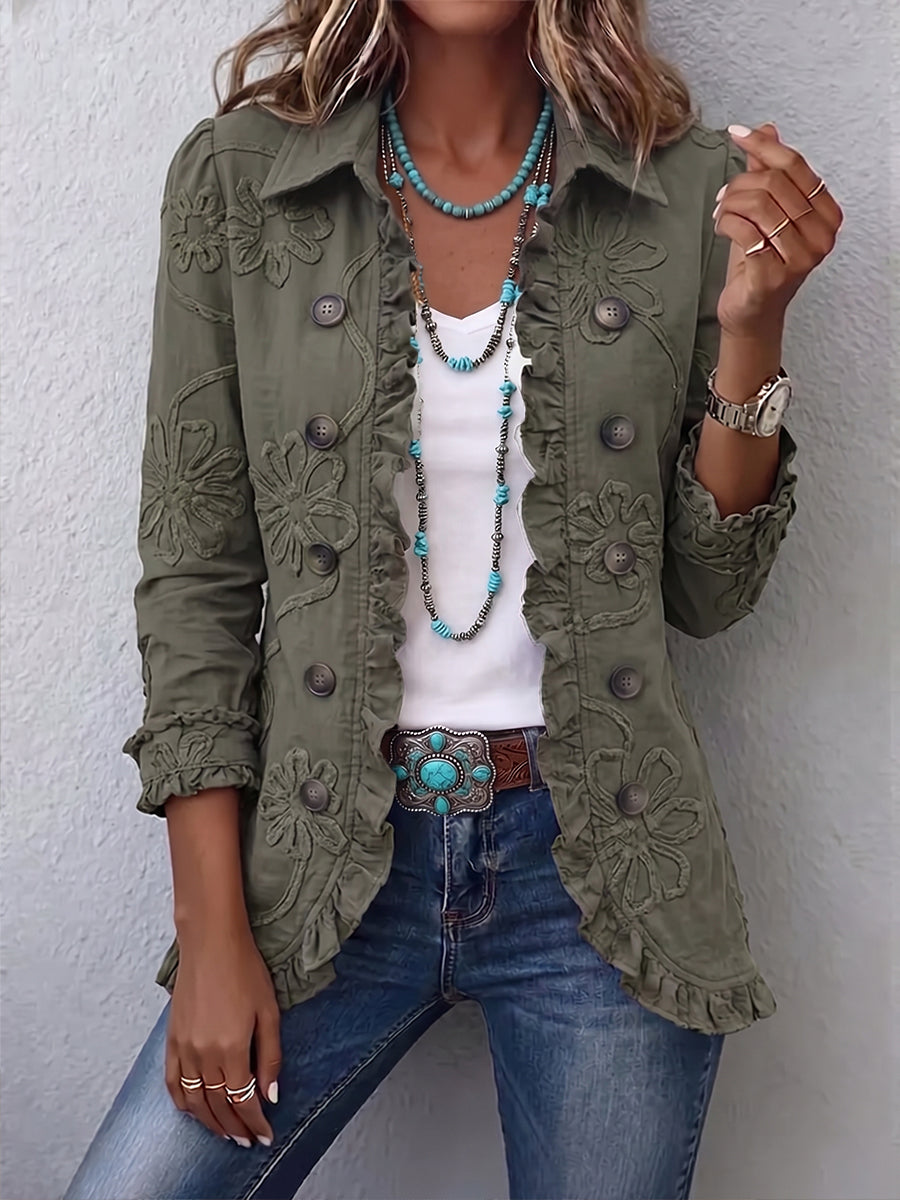 Faustina | Chaqueta Bohemia con Bordado Floral