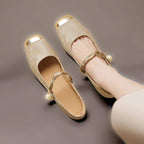 Léa | Zapatos de salón de punta cuadrada con perlas
