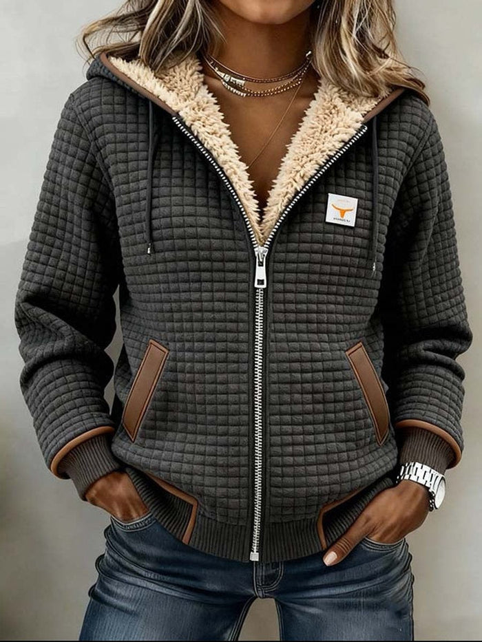 Cayetana | Chaqueta Acolchada con Capucha, Cremallera y Forro Sherpa