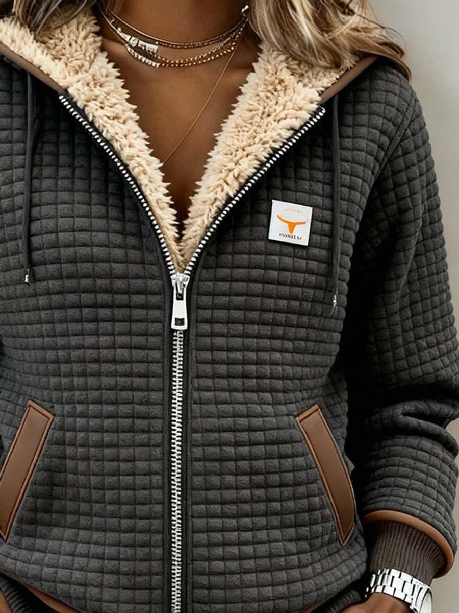 Cayetana | Chaqueta Acolchada con Capucha, Cremallera y Forro Sherpa